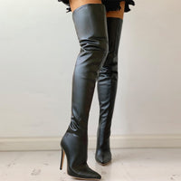 Women's Sexy Long Boots Women Winter Over The Knee Heels Shoes Thigh High Boots New Spring Female Stretch High Heel Plus Size 43