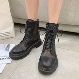 Breathable Mesh Summer Ankle Boots for Women Fashion Black Beige Zip Lace Up Casual Shoes Woman Flat Platform Cool Boots