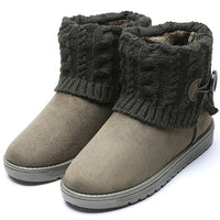 Snow boots autumn and winter new warm cotton boots thick woolen tube flat bottom student shoes female high top soft bottom