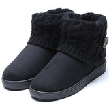 Snow boots autumn and winter new warm cotton boots thick woolen tube flat bottom student shoes female high top soft bottom