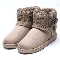 Snow boots autumn and winter new warm cotton boots thick woolen tube flat bottom student shoes female high top soft bottom