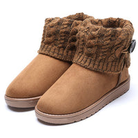 Snow boots autumn and winter new warm cotton boots thick woolen tube flat bottom student shoes female high top soft bottom