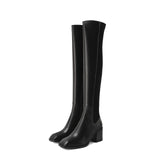 Fashion Genuine Leather Tight High Boots Autumn Winter thick High Heels Boots Party Working over the Knee High Boots