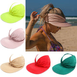 New Hat Spring Summer Female Sun Hat Female UV Resistant Elastic Top Empty Cap Ponytail Hat Visor Hat Beach Hat Women