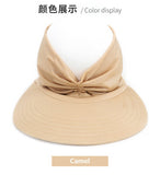 New Hat Spring Summer Female Sun Hat Female UV Resistant Elastic Top Empty Cap Ponytail Hat Visor Hat Beach Hat Women