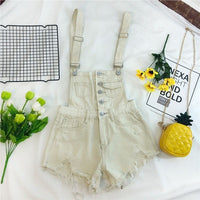 New Denim Overalls for Female Hole Ripped Purple High Waist Jumpsuits Womens Rompers Casual Cotton Playsuits Jumpsuits