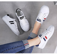 Women's Genuine Leather Sneakers Women Casual Fashionable Sports Shoes Vulcanized Woman Summer Flat Shoe Ladies White Sneakers