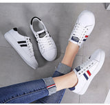 Women's Genuine Leather Sneakers Women Casual Fashionable Sports Shoes Vulcanized Woman Summer Flat Shoe Ladies White Sneakers