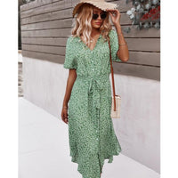 Women Dresses Summer Fashion Polka Dot Split Boho Dress Women Clothing Casual Beach Vacation Long Dresses Vestido De Mujer