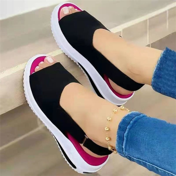 New Women Wedges Sandals Summer Casual Muffin Slip on Platform Flip Flops Ladies Sandals Party Peep Toe Sandals Sandalias Mujer