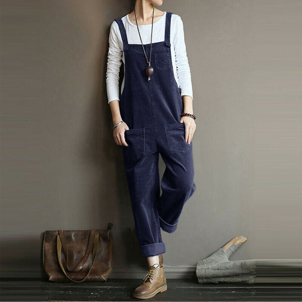 Vintage Corduroy Jumpsuits Women Jumpsuits Casual Straps Overalls Loose Harem Pants Rompers Female Dungarees Playsuits