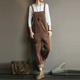 Vintage Corduroy Jumpsuits Women Jumpsuits Casual Straps Overalls Loose Harem Pants Rompers Female Dungarees Playsuits