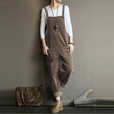 Vintage Corduroy Jumpsuits Women Jumpsuits Casual Straps Overalls Loose Harem Pants Rompers Female Dungarees Playsuits