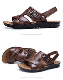 Big Size 48 Men Leather Sandals Summer Classic Men Shoes Slippers Soft Sandals Men Roman Comfortable Outdoor Walking Footwear