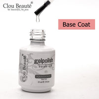 Clou Beaute Gel Nail Polish 15ml Base Foundation and No Wipe Top Coat Transparent Primer Soak off Lacquer Rose Gold Varnish